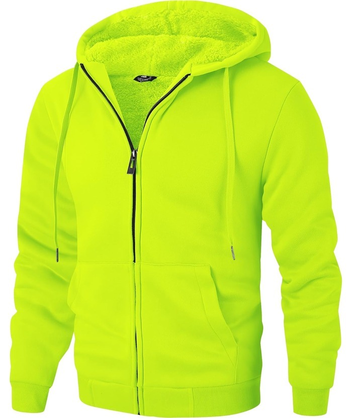 ZITY Men's Solid Hooded Jacket Thick Fleece Hoodie For Fall Winter-ZPK007270 | Zitysports