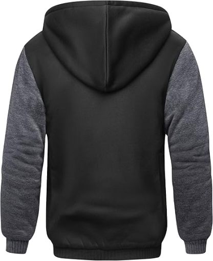 ZITY Men's Full Zip Up Contrast Color Fleece Hoodie-zity1712