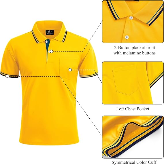 ZITY Men's Button Up Dri Fit Golf Polo Shirt-CFMPO00134