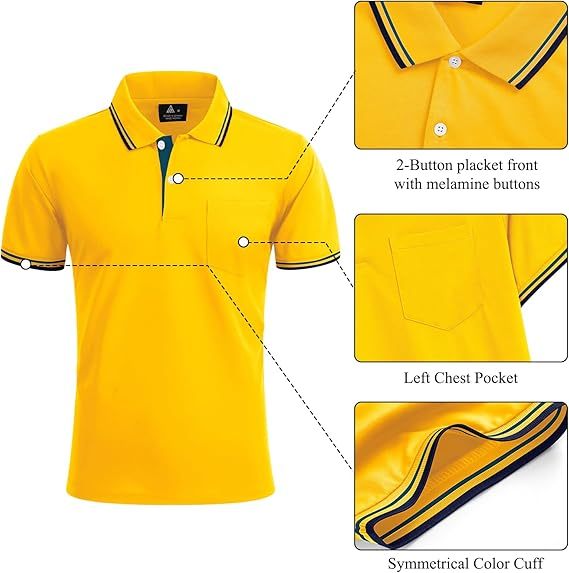 ZITY Men's Button Up Dri Fit Golf Polo Shirt-CFMPO00134