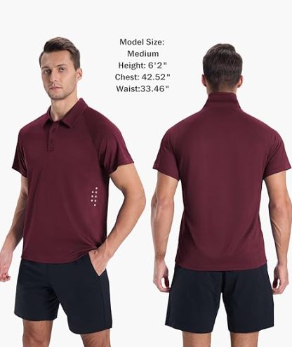 ZITY Men's Button Up Slim Fit Golf Polo Shirt-CUMPO05193