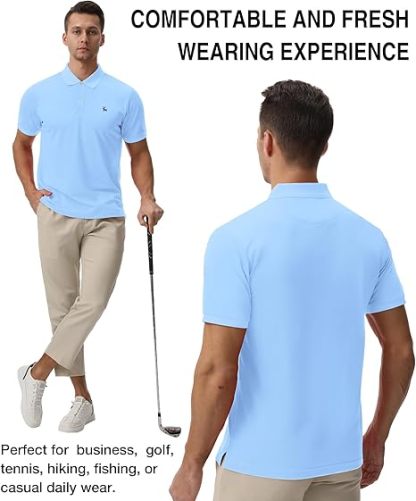 ZITY Men's Moisture Wicking Slim Fit Golf Polo Shirt-CEMPO01637