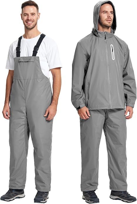 ZITY Men's Waterproof Jacket and Bibs Pants Rainwear-CUMRS03371