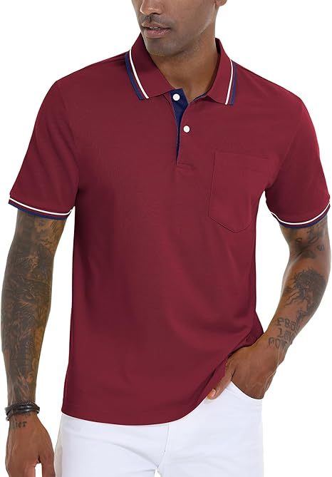 ZITY Men's Button Up Dri Fit Golf Polo Shirt-CFMPO00134