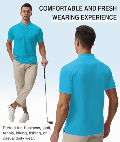 ZITY Men's Moisture Wicking Slim Fit Golf Polo Shirt-CEMPO01637