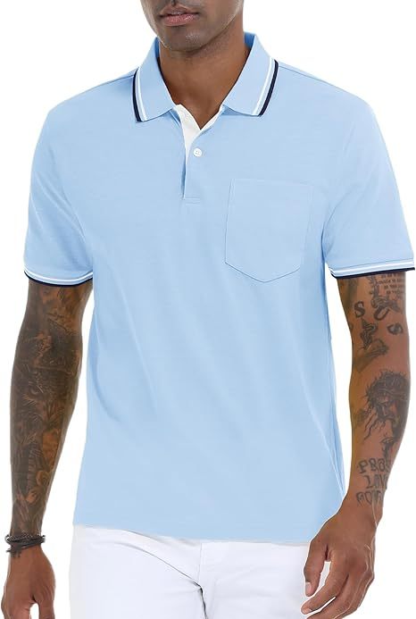 ZITY Men's Button Up Dri Fit Golf Polo Shirt-CFMPO00134