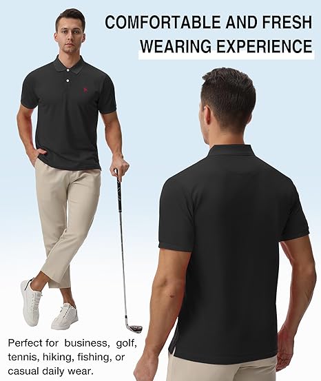 ZITY Men's Moisture Wicking Slim Fit Golf Polo Shirt-CEMPO01637