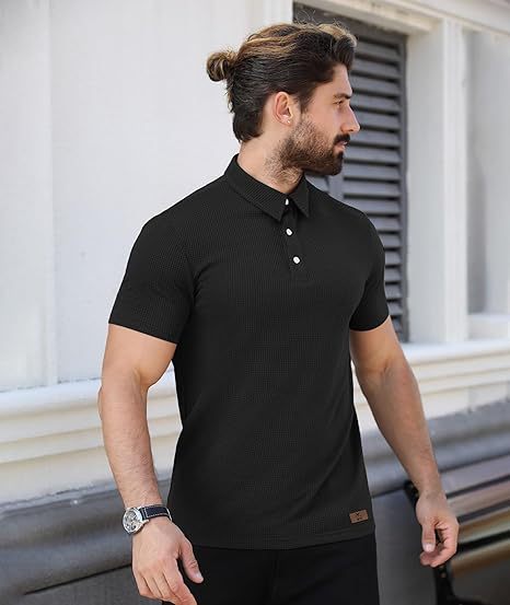 ZITY Men's Textured Dri Fit Performance Polo Shirt-CUMPO05145