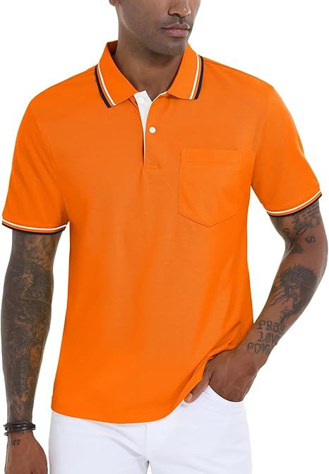 ZITY Men's Button Up Dri Fit Golf Polo Shirt-CFMPO00134