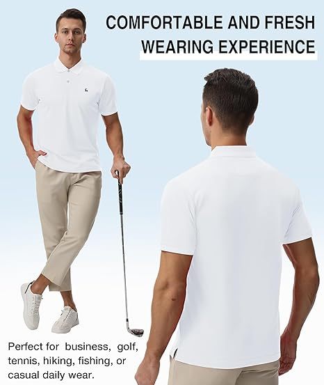 ZITY Men's Moisture Wicking Slim Fit Golf Polo Shirt-CEMPO01637