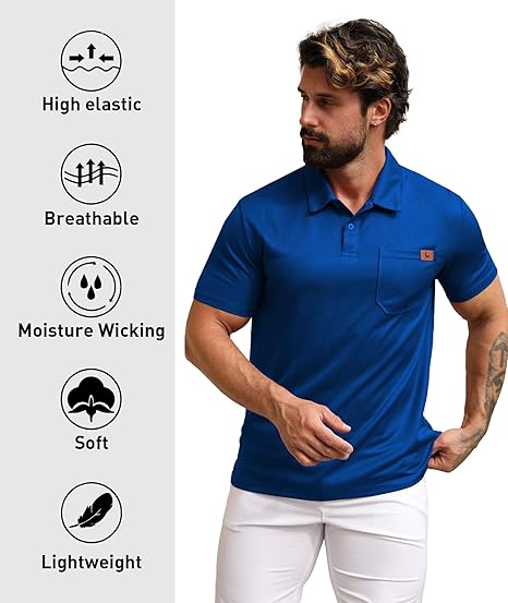 ZITY Men's Chest Pocket Dri Fit Polo Shirt-CUMPO05759