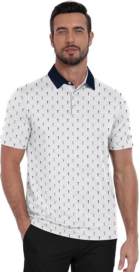 ZITY Men's Hawaiian Flower Print Polo Shirts-CUMPO05190