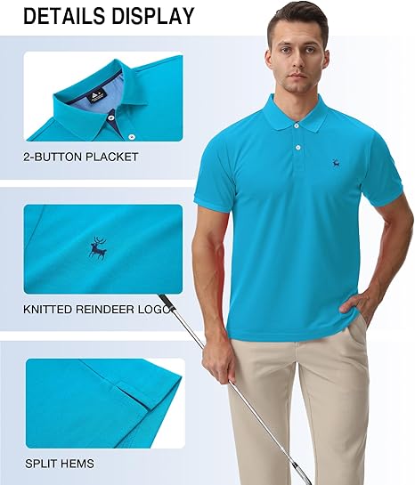 ZITY Men's Moisture Wicking Slim Fit Golf Polo Shirt-CEMPO01637
