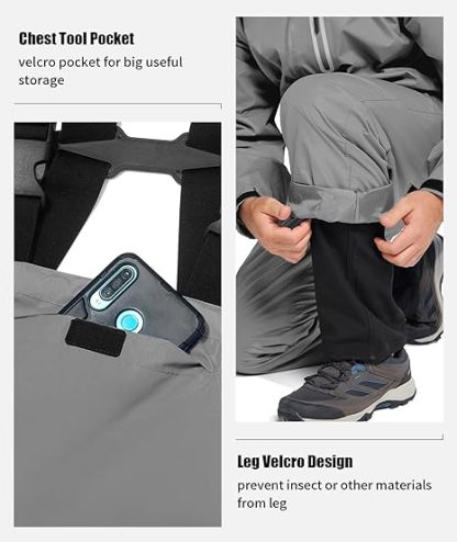 ZITY Men's Waterproof Jacket and Bibs Pants Rainwear-CUMRS03371