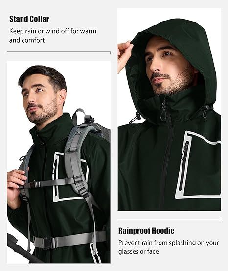 ZITY Men's Waterproof Rain Gear Outdoor Rainwear-CUMRS03412