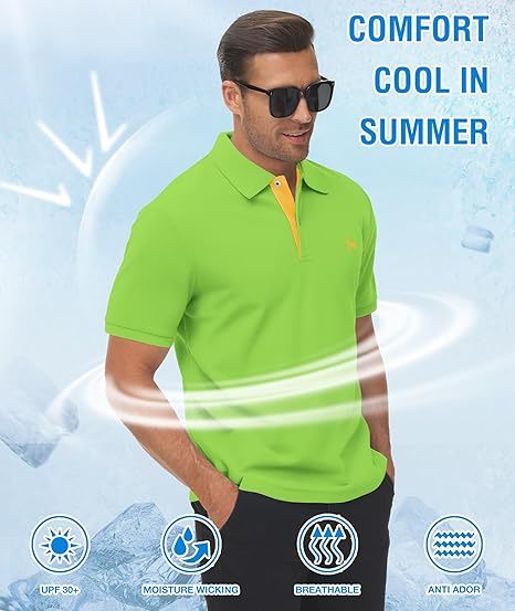 ZITY Men's Moisture Wicking Slim Fit Golf Polo Shirt-CEMPO01637