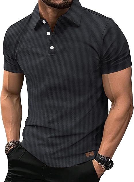 ZITY Men's Textured Dri Fit Performance Polo Shirt-CUMPO05145