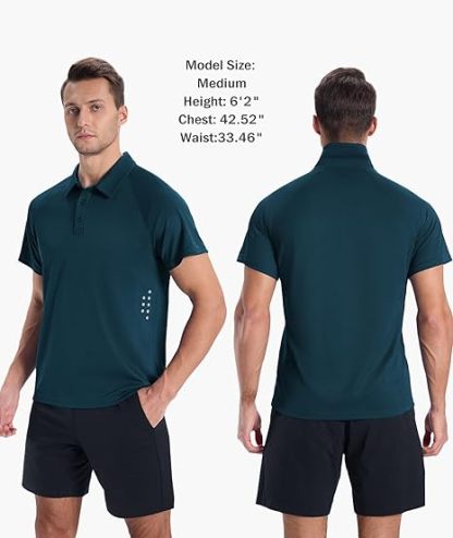 ZITY Men's Button Up Slim Fit Golf Polo Shirt-CUMPO05193