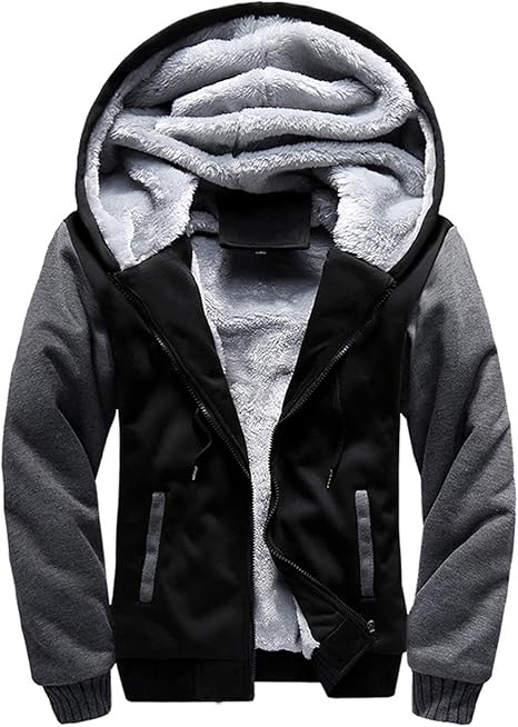 ZITY Men's Long Sleeve Zip Up Fleece Hoodie-AHDL800011