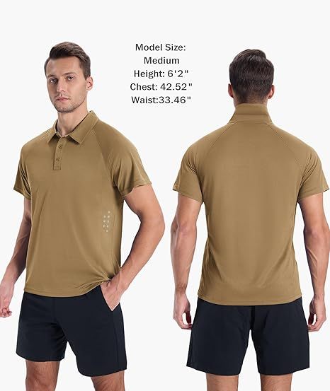 ZITY Men's Button Up Slim Fit Golf Polo Shirt-CUMPO05193