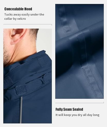 ZITY Men's Waterproof Lightweight Hooded Rainsuit-TUMRS05175