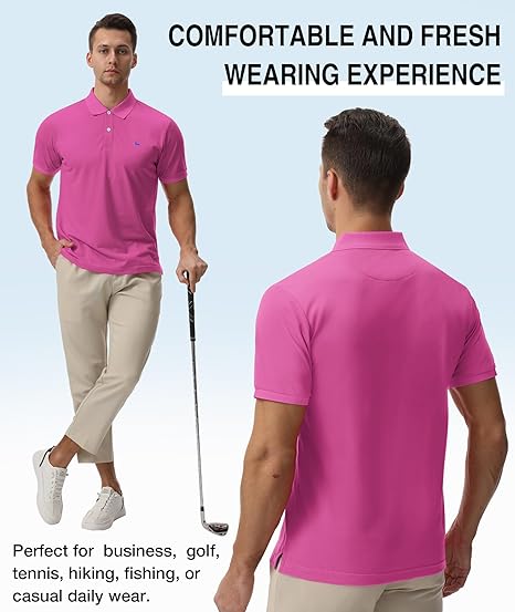 ZITY Men's Moisture Wicking Slim Fit Golf Polo Shirt-CEMPO01637