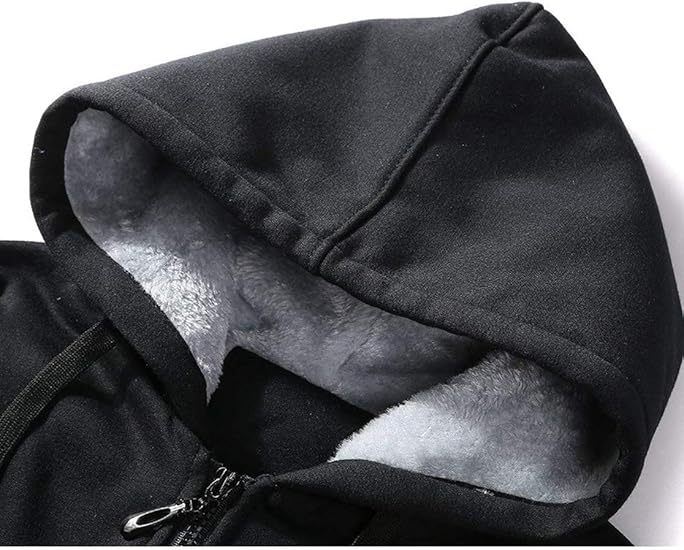 ZITY Men's Full Zip Up Contrast Color Fleece Hoodie-zity1712