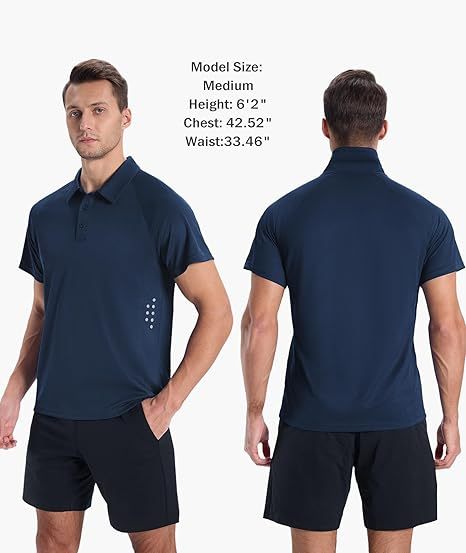 ZITY Men's Button Up Slim Fit Golf Polo Shirt-CUMPO05193