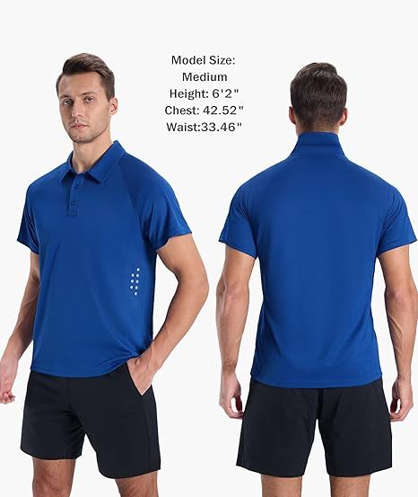 ZITY Men's Button Up Slim Fit Golf Polo Shirt-CUMPO05193