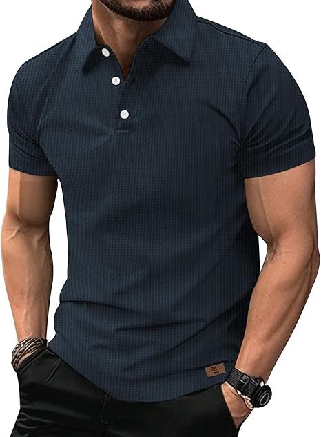 ZITY Men's Textured Dri Fit Performance Polo Shirt-CUMPO05145