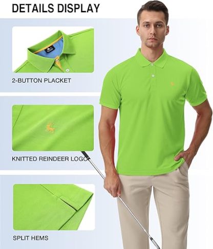 ZITY Men's Moisture Wicking Slim Fit Golf Polo Shirt-CEMPO01637
