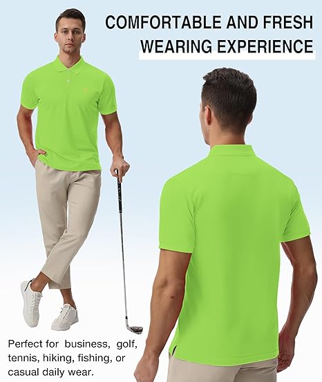 ZITY Men's Moisture Wicking Slim Fit Golf Polo Shirt-CEMPO01637