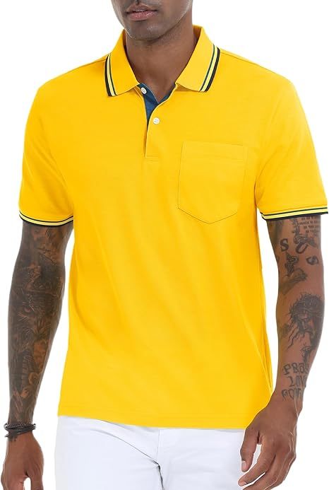 ZITY Men's Button Up Dri Fit Golf Polo Shirt-CFMPO00134
