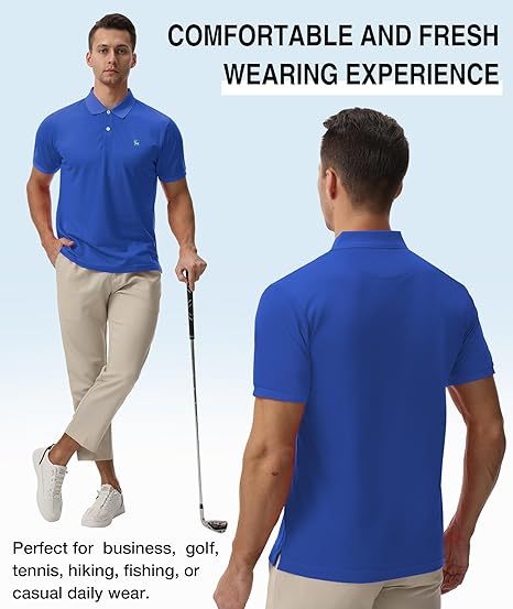 ZITY Men's Moisture Wicking Slim Fit Golf Polo Shirt-CEMPO01637
