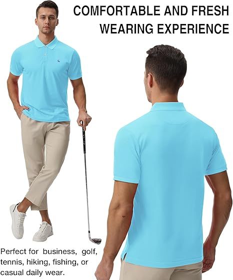 ZITY Men's Moisture Wicking Slim Fit Golf Polo Shirt-CEMPO01637