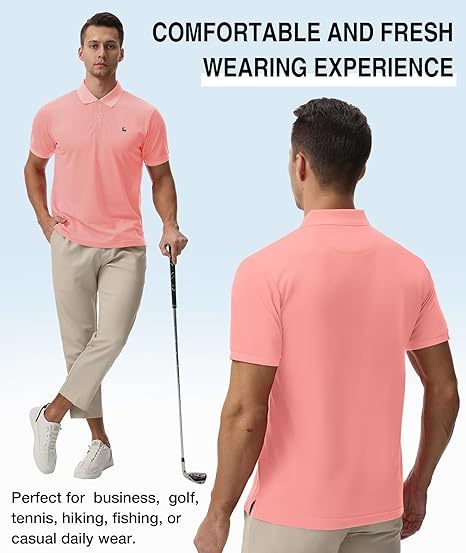 ZITY Men's Moisture Wicking Slim Fit Golf Polo Shirt-CEMPO01637