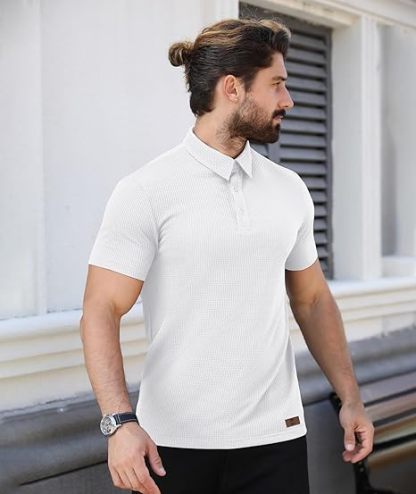 ZITY Men's Textured Dri Fit Performance Polo Shirt-CUMPO05145