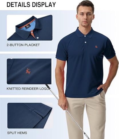 ZITY Men's Moisture Wicking Slim Fit Golf Polo Shirt-CEMPO01637