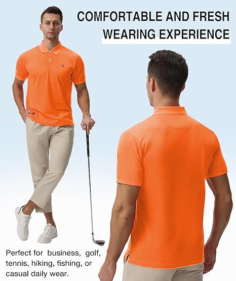 ZITY Men's Moisture Wicking Slim Fit Golf Polo Shirt-CEMPO01637