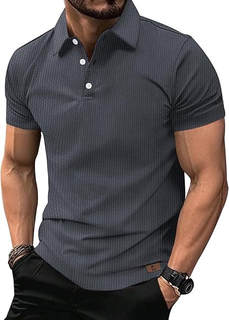 ZITY Men's Textured Dri Fit Performance Polo Shirt-CUMPO05145