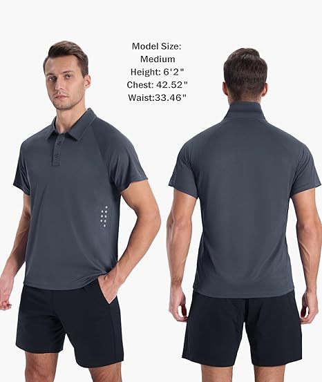 ZITY Men's Button Up Slim Fit Golf Polo Shirt-CUMPO05193