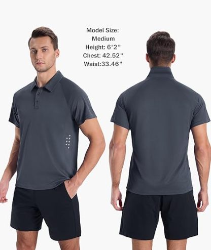 ZITY Men's Button Up Slim Fit Golf Polo Shirt-CUMPO05193