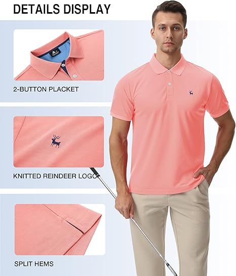 ZITY Men's Moisture Wicking Slim Fit Golf Polo Shirt-CEMPO01637