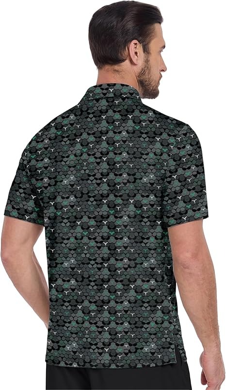 ZITY Men's Printed Dri Fit Performance Golf Polo Shirt-CUMPO05189