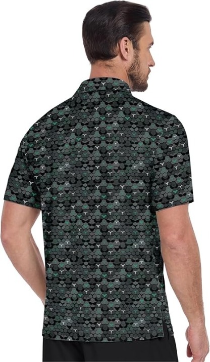 ZITY Men's Printed Dri Fit Performance Golf Polo Shirt-CUMPO05189