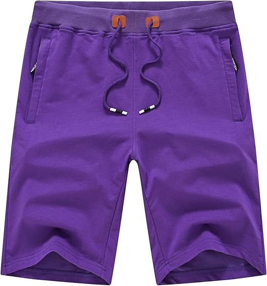 ZITY Men's Zipper Pocket Drawstring Elastic Waist Casual Shorts-AASSY0002