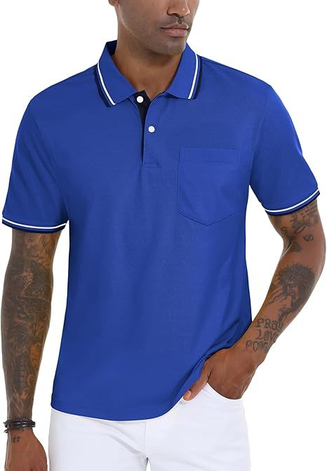 ZITY Men's Button Up Dri Fit Golf Polo Shirt-CFMPO00134