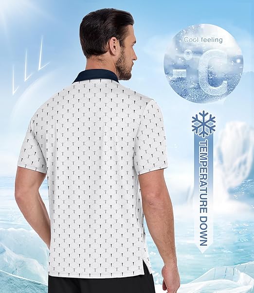 ZITY Men's Hawaiian Flower Print Polo Shirts-CUMPO05190