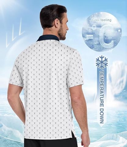 ZITY Men's Hawaiian Flower Print Polo Shirts-CUMPO05190