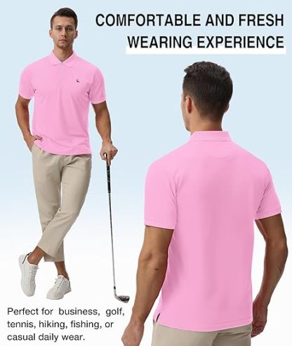 ZITY Men's Moisture Wicking Slim Fit Golf Polo Shirt-CEMPO01637